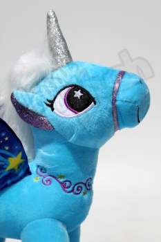 Dinotoys  „Unicorn“ blau: Pegasus Plüsch Einhorn, Größe: 28 cm