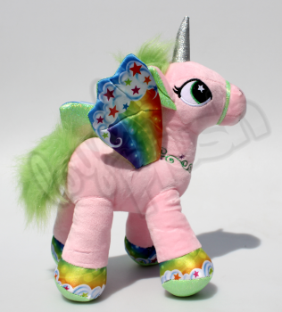 Dinotoys  „Unicorn“ rosa: Pegasus Plüsch Einhorn, Größe: 28 cm