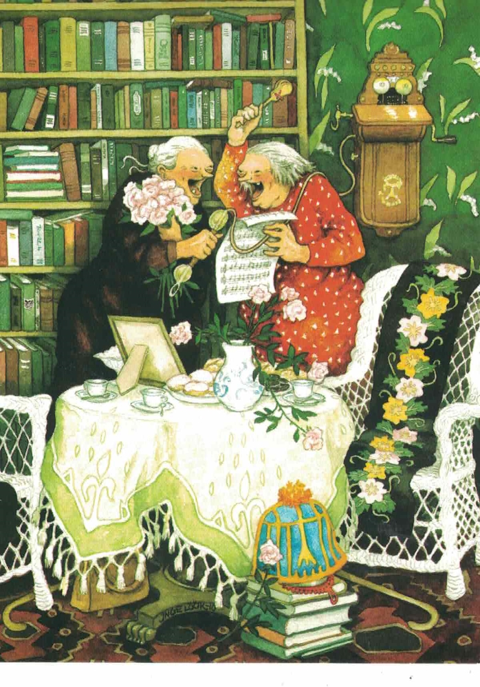Postkarte Bücherregal Carola Pabst 