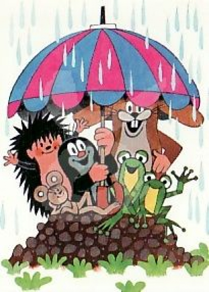 Freunde mit Regenschirm - Der kleine Maulwurf