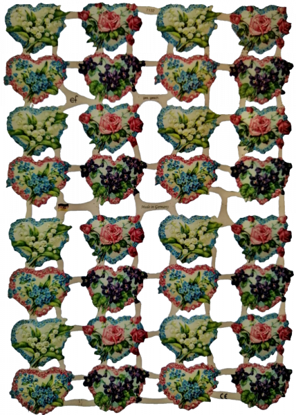 Glanzbilder mit Glimmer Blumenherzen, Jugendtraum 7132