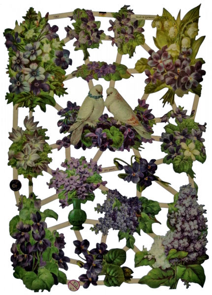 Glanzbilder mit Glimmer Lila Blumen 7367