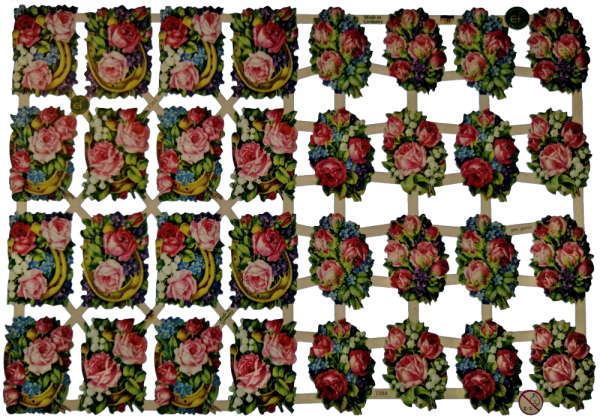 Glanzbilder mit Glimmer Blumen 7384