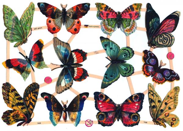 Glanzbilder mit Glimmer Schmetterlinge 7408