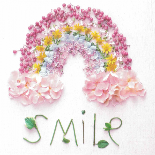 Smile, Regenbogen aus Blumen Größe: 14x14cm