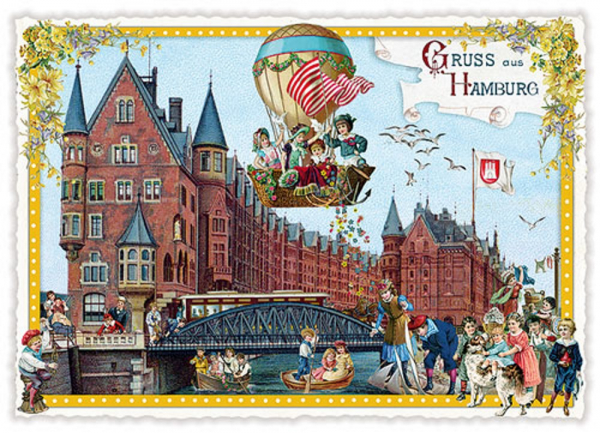 PK825 Gruss aus Hamburg, Speicherstadt 3D-Städte-Postkarte Edition Tausendschön