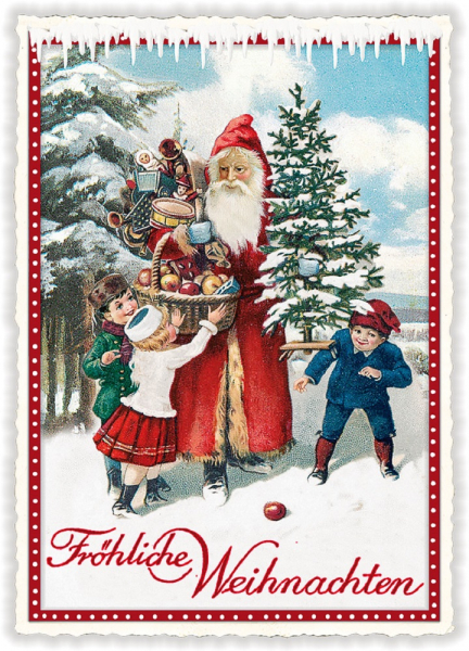 *EDITION TAUSENDSCHÖN*Weihnachten*Postkarte*Santa mit Kindern*Nostalgie*A6 