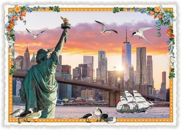 USA-Edition PK1003 New York Skyline Brooklyn Bridge l Edition Tausendschön