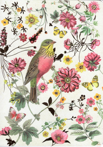 Notizheft „Blumen und Vogel“ Barbara Behr A5 Größe 14,8x21cm