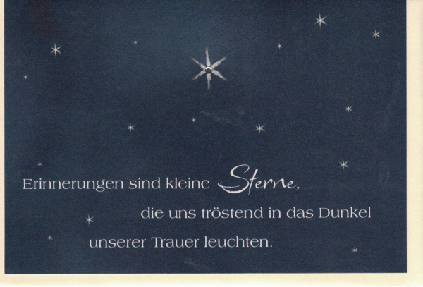Stofftiere, Papeterie und mehrSehr schöne Doppelkarte, Trauerkarte mit