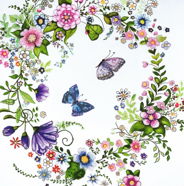 Blütenkranz mit Schmetterlinge Sabina Comizzi